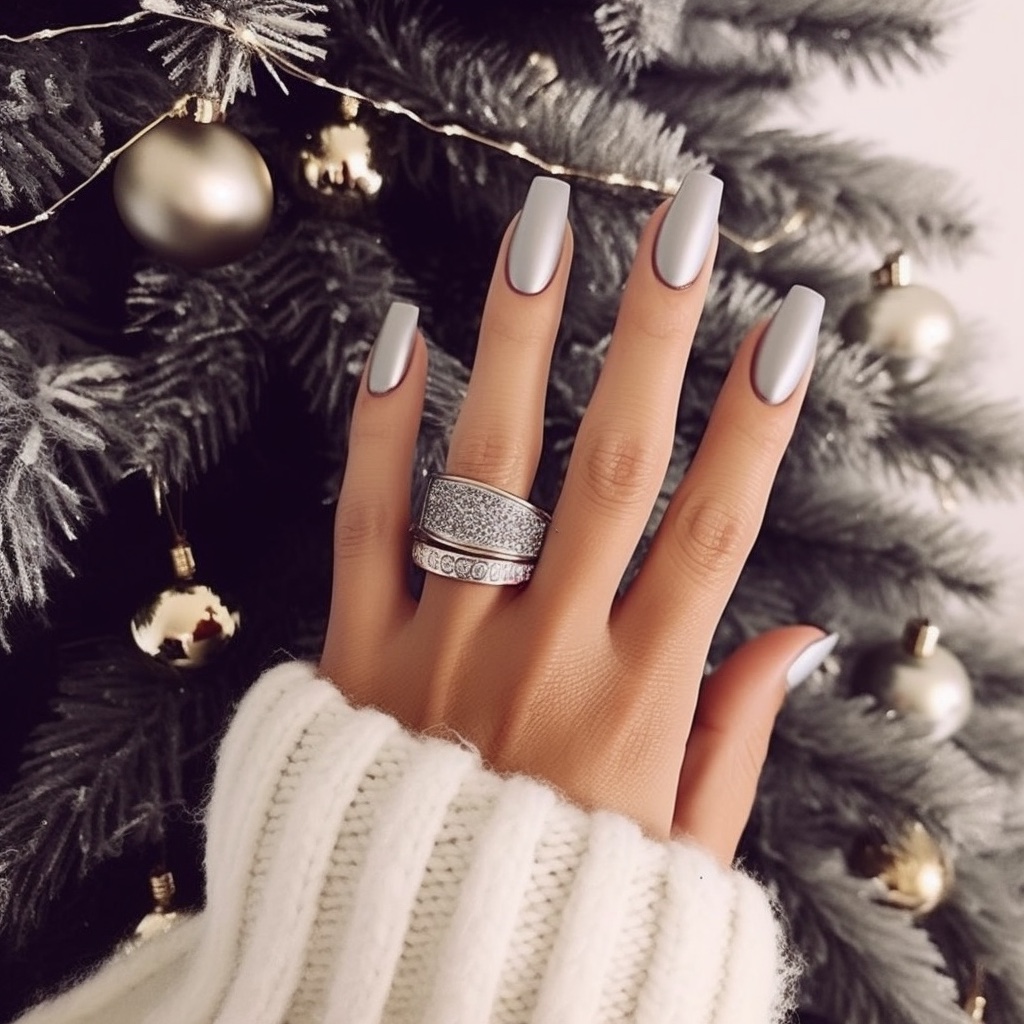 Silver Winter Nails