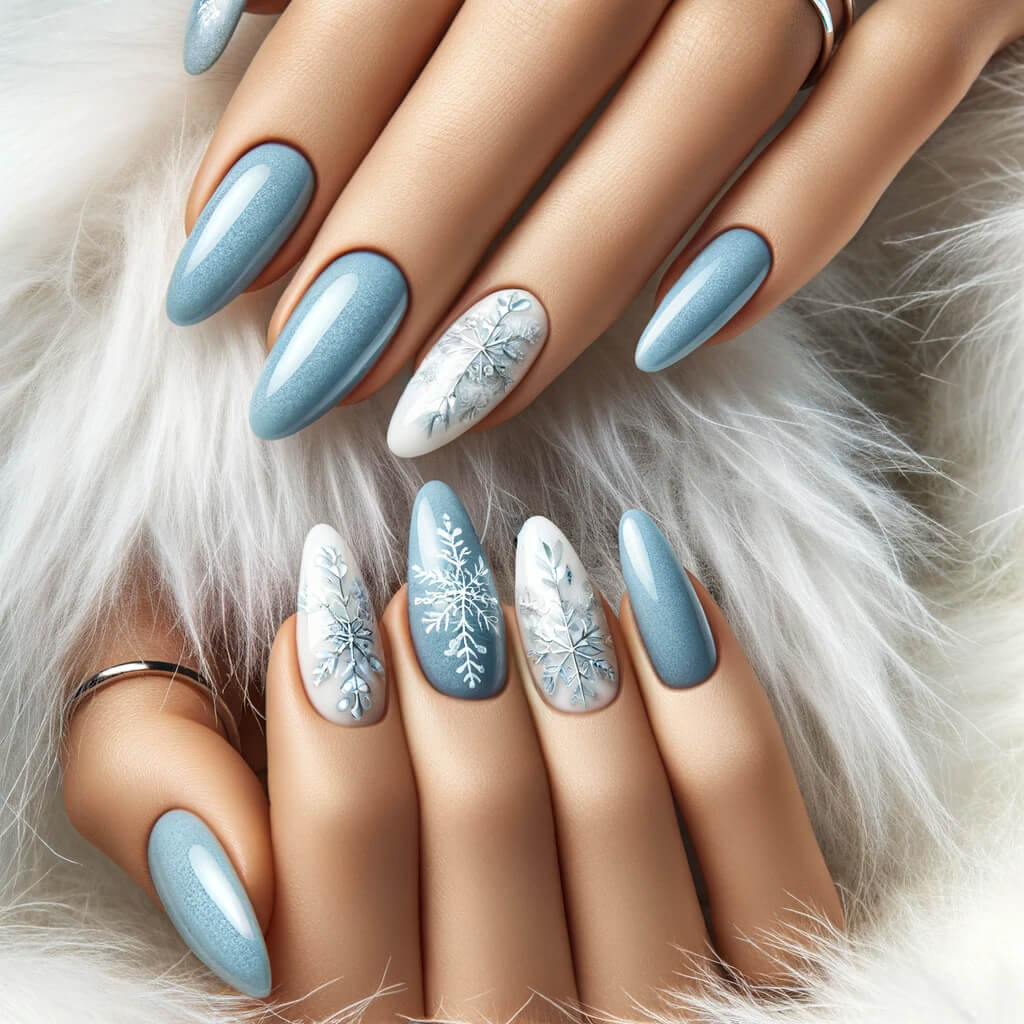 Perfect blue holiday nails