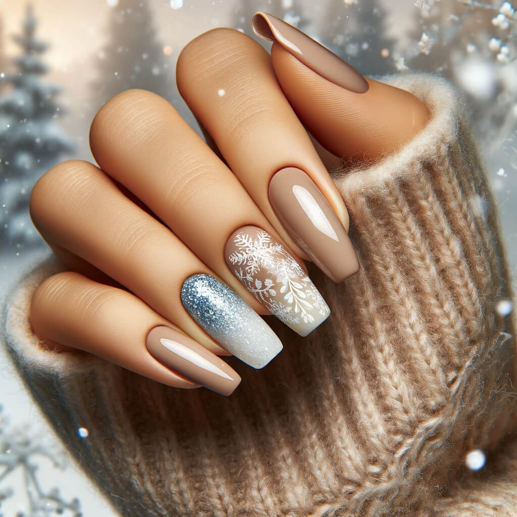 Aesthetic winter manicure design