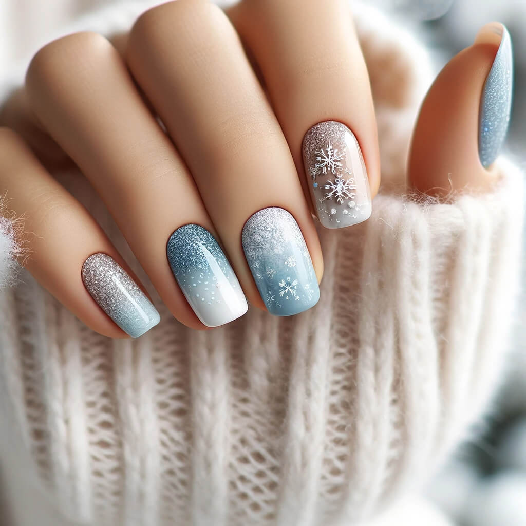 Short acrylic nails for winter