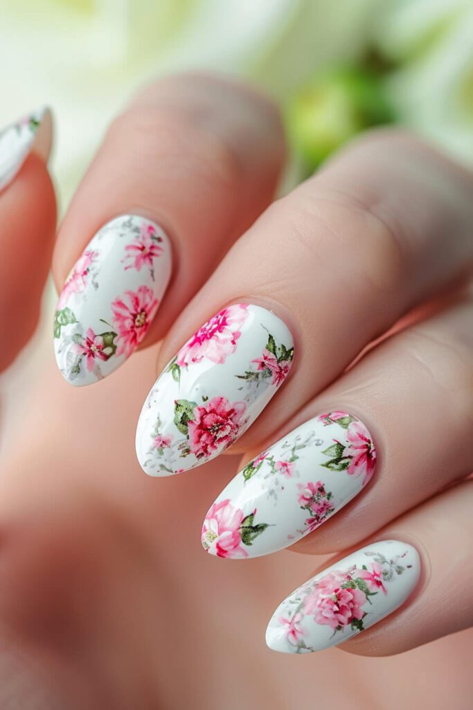 Floral Accents Spring Nails