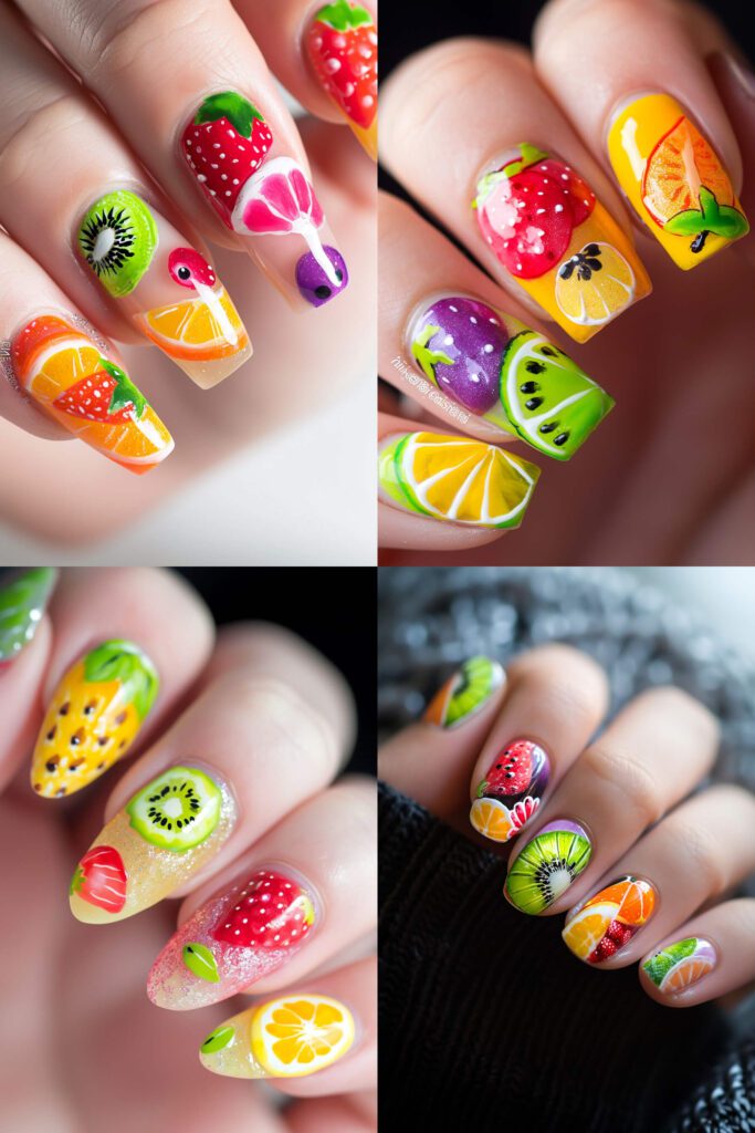 Fruit Salad nail designs