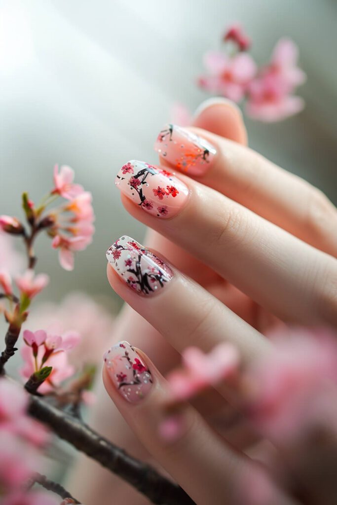 Sakura Splendor: Artful Spring Nails