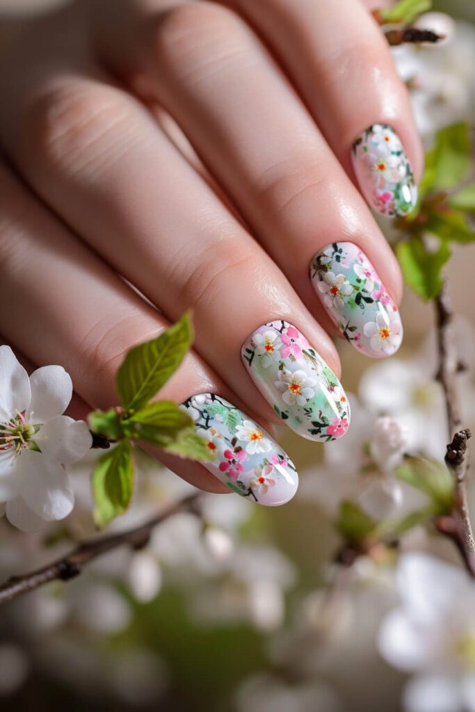 Bouquet of Serenity: Spring Nails in Full Bloom