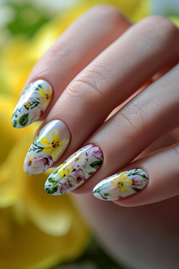 Floral Symphony: Lively Spring Nails