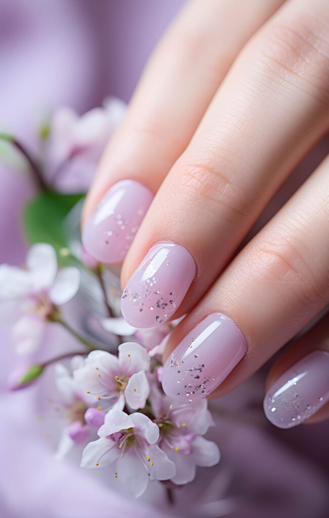 Morning Dew: Glitter-Infused Spring Nails