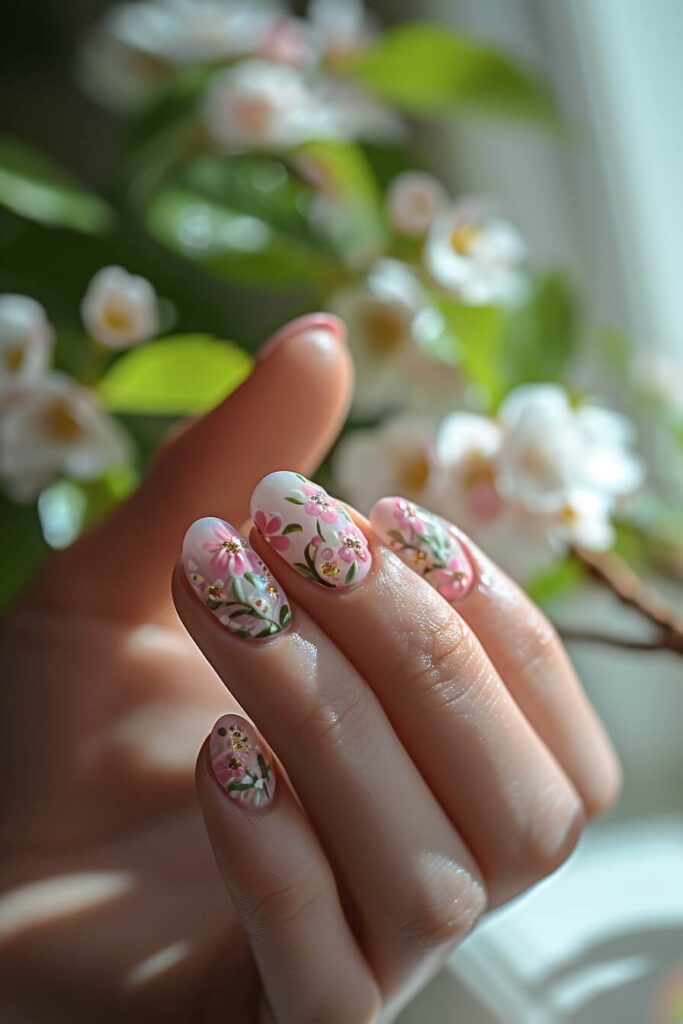 Petite Petal Perfection: Graceful Spring Nails