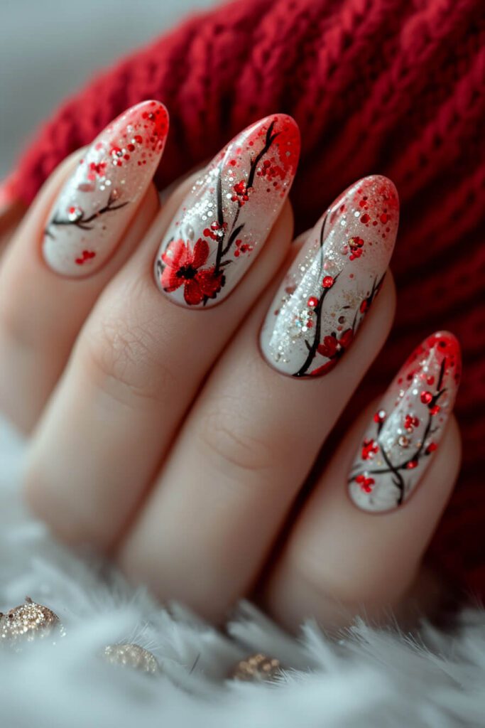 Enchanted Blooms: Valentines Day Nails