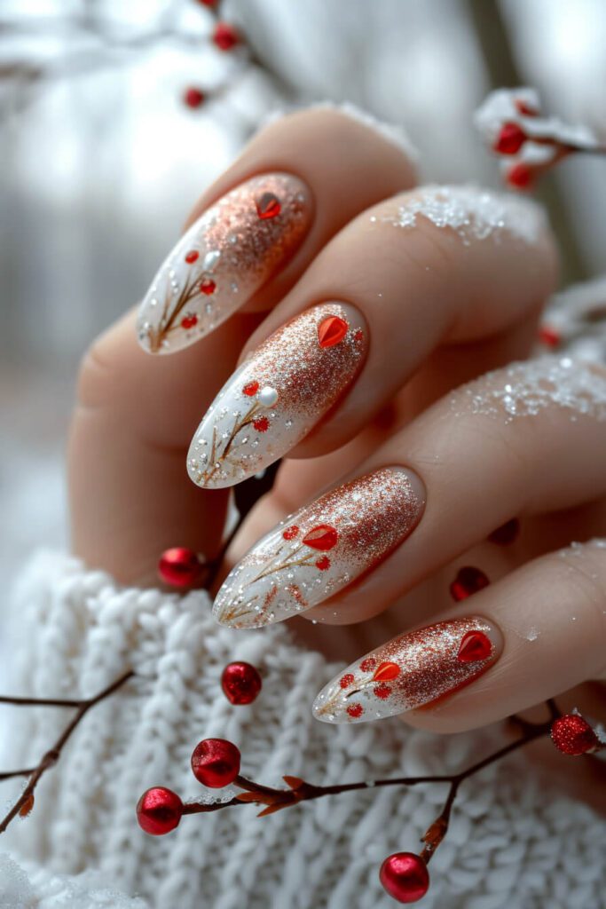 Winter's Embrace: Valentines Day Nails
