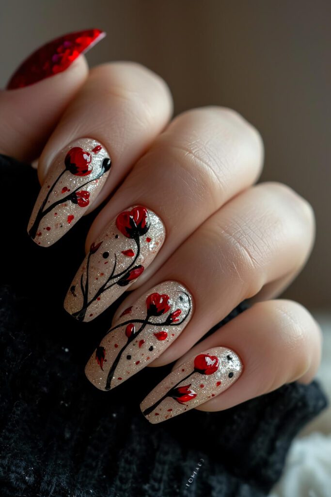 Enchanted Garden: Valentines Day Nail Artistry