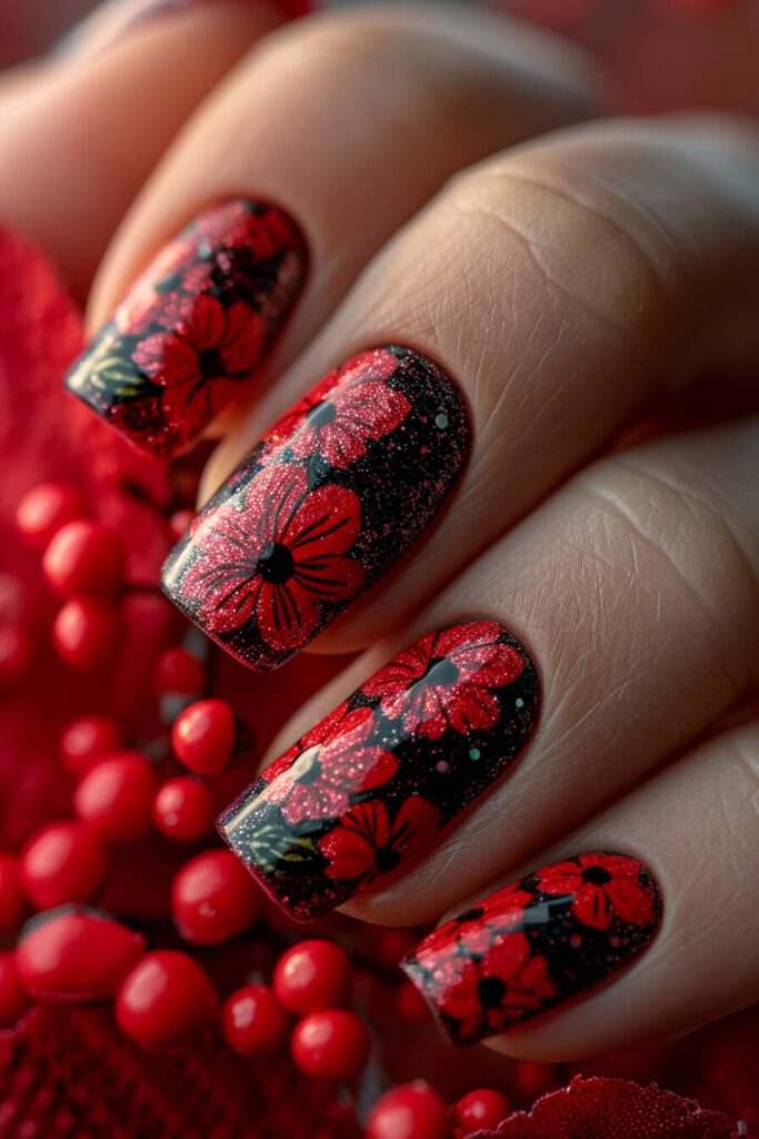 Blooming Romance: Valentines Day Nails
