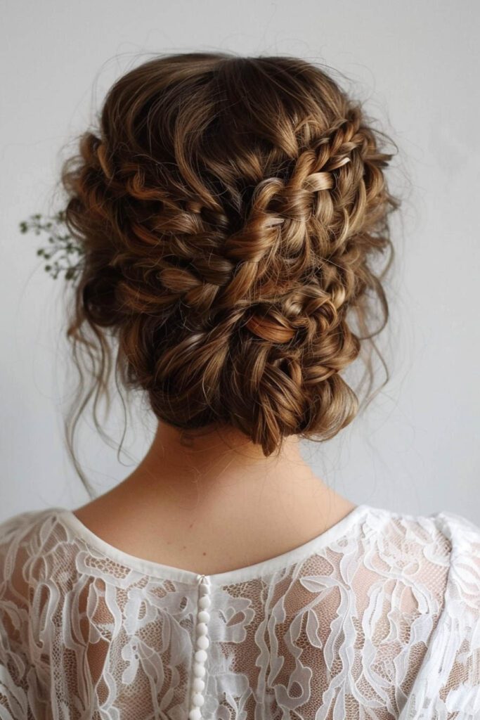 Dutch Braid Updo - wedding hairstyles
