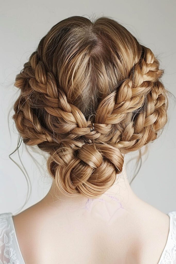 Dutch Braid Updo - wedding hairstyles