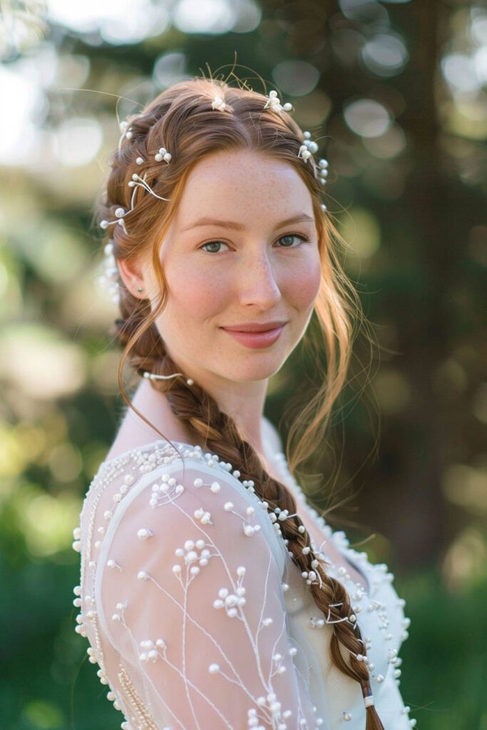 Pearl-Embellished Braids - wedding hairstyles