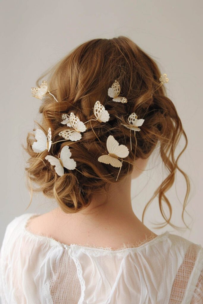 Butterfly Clips Accent - wedding hairstyles