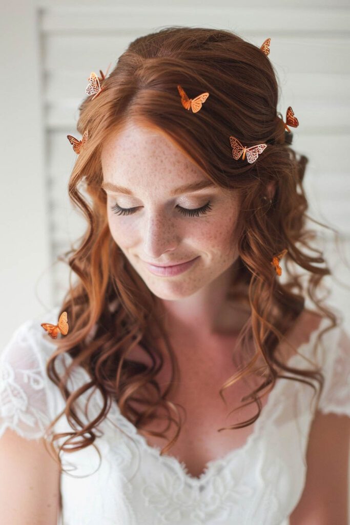 Butterfly Clips Accent - wedding hairstyles