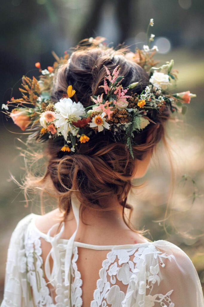 Crown of Flowers - wedding hairstyles