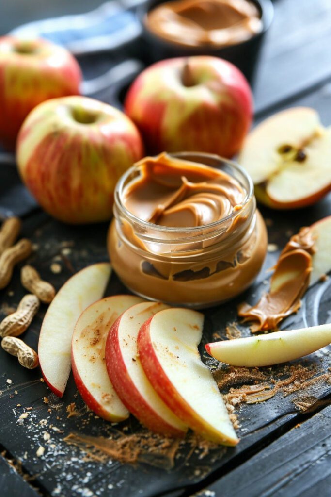 Apple Slices with Peanut Butter - Healthy snack ideas