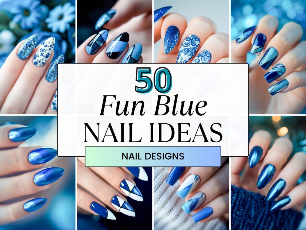 fun blue nails