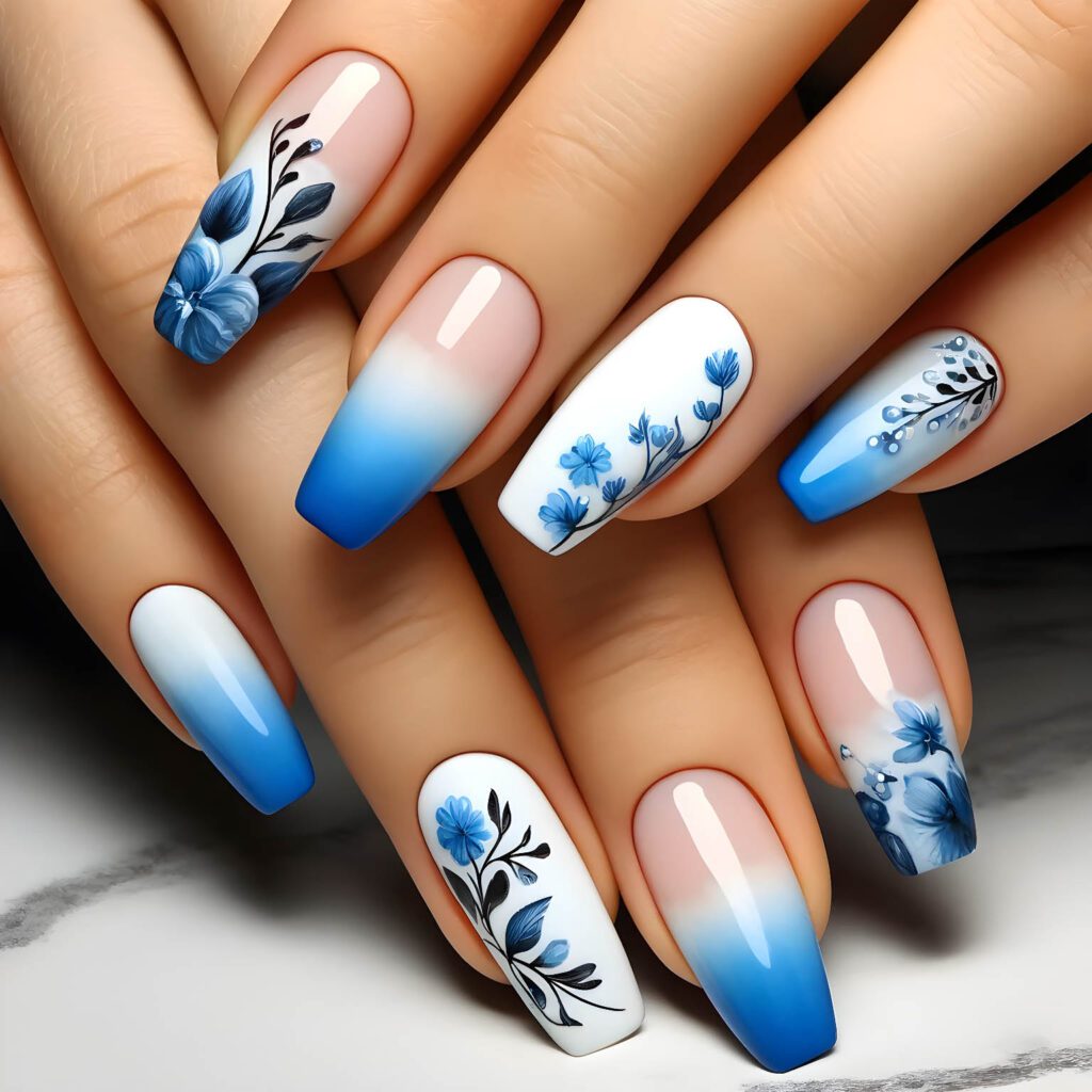 Cerulean Blossom Ombre
