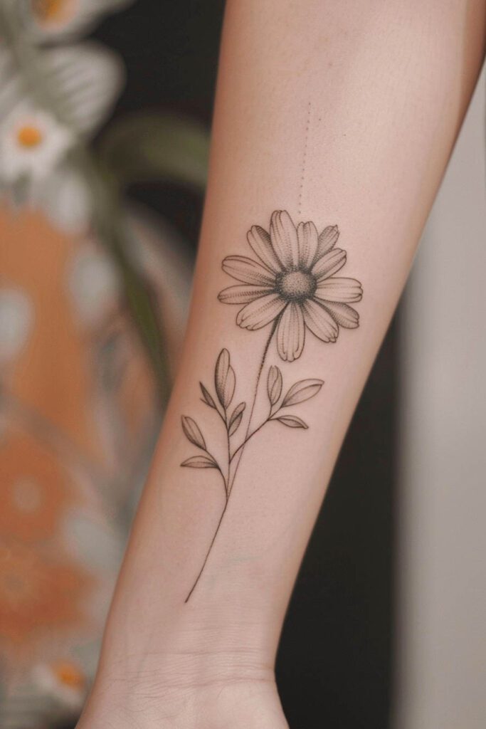 Daisy Tattoo - flower tattoo ideas