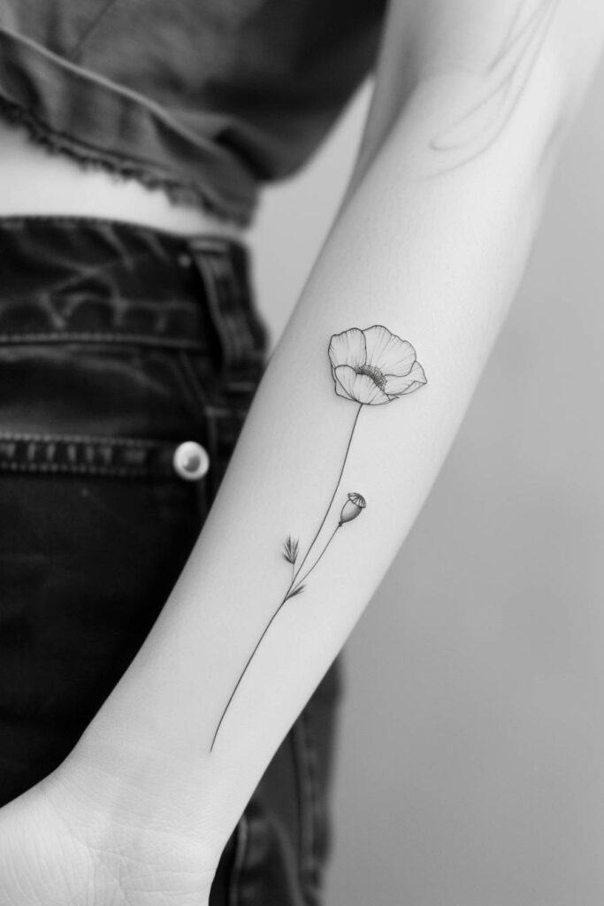 Poppy Tattoo - flower tattoo ideas
