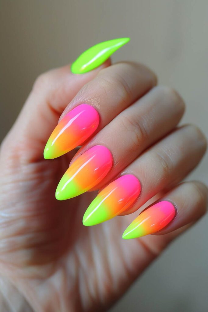 17. Neon: Vibrancy, Fun, Loudness - acrylic nail ideas