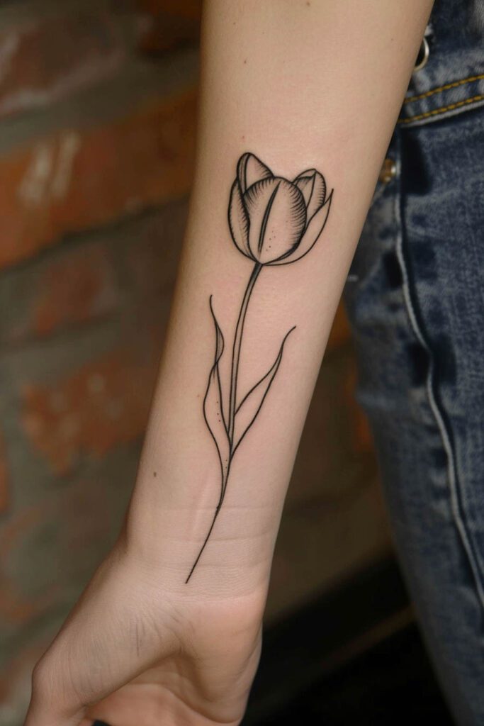 Tulip Tattoo - flower tattoo ideas