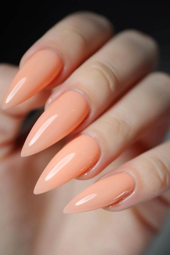 22. Peach: Softness, Warmth, Comfort - acrylic nail ideas