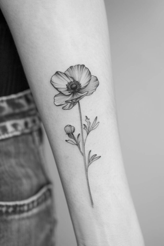 Anemone Tattoo - flower tattoo ideas