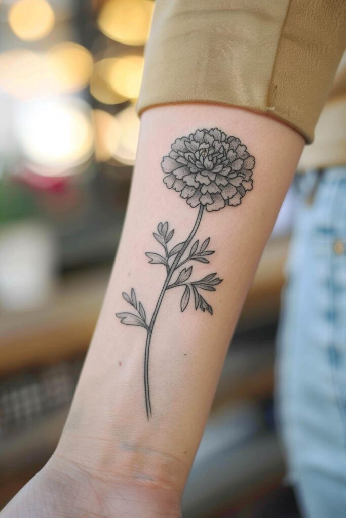 Marigold Tattoo - flower tattoo ideas
