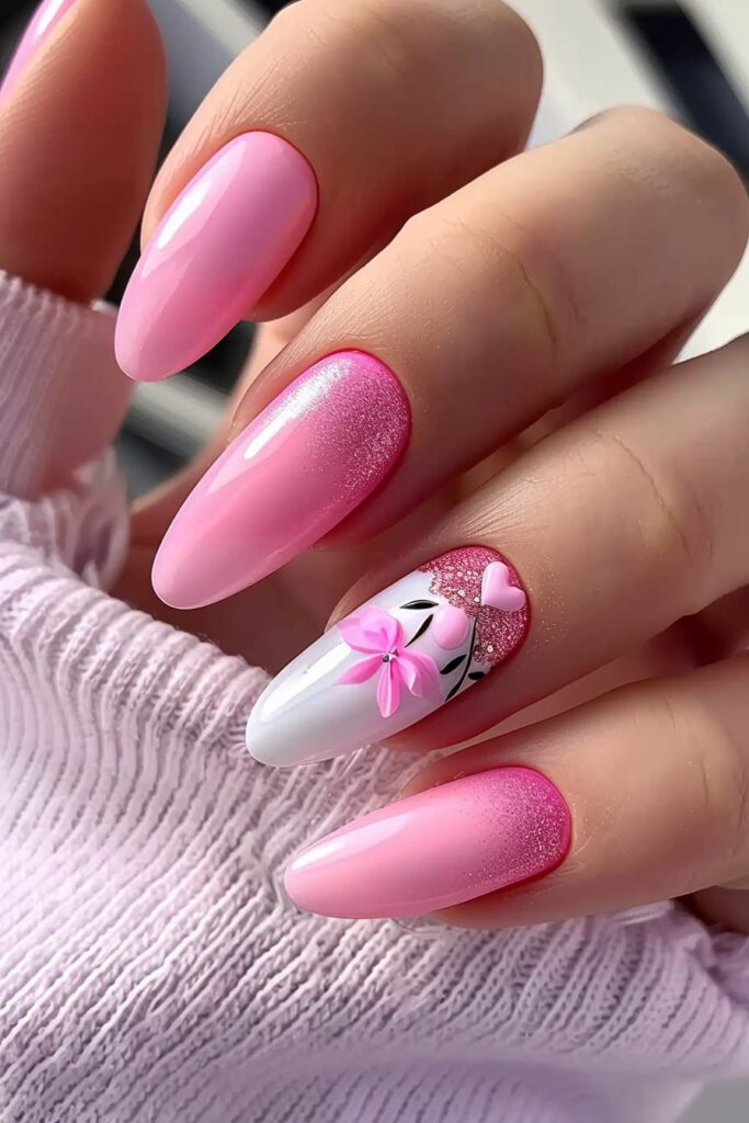3D Floral Pink Nails: Vibrant and Artistic - Pink Nails