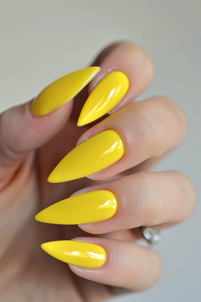 4. Yellow: Happiness, Optimism, Sunshine - acrylic nail ideas