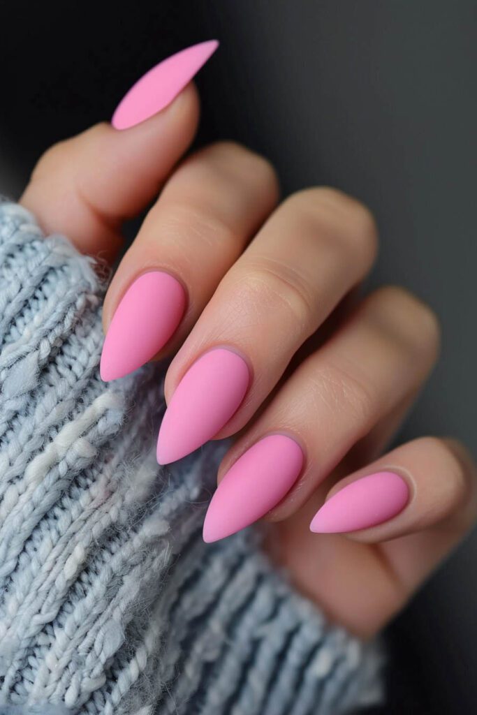 Matte Pink Nails: Simple and Stylish - Pink Nails