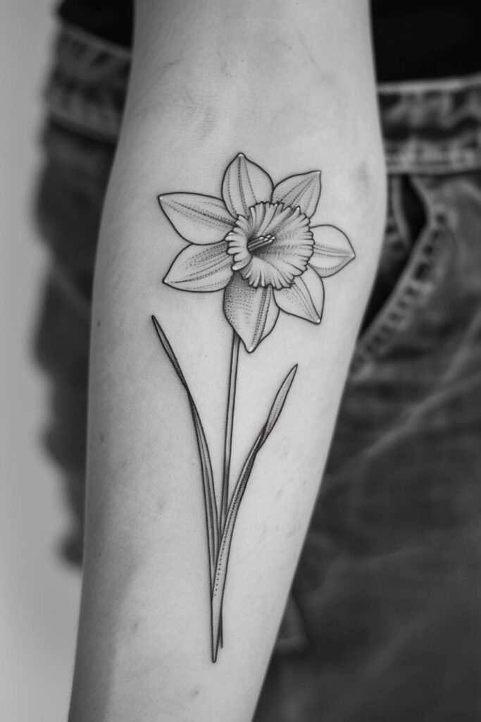 Daffodil Tattoo - flower tattoo ideas
