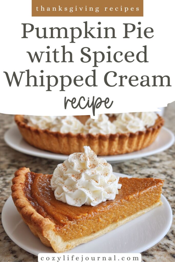 Pumpkin Pie with Spiced Whipped Cream - thanksgiving recipes