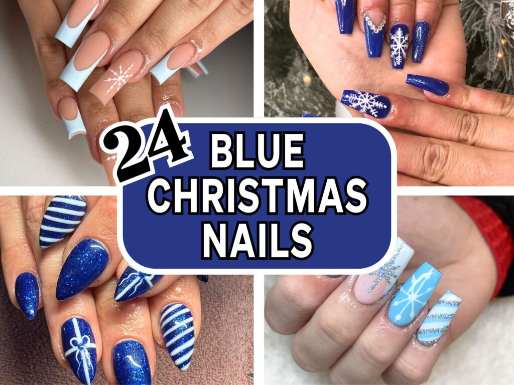 Blue Christmas Nails